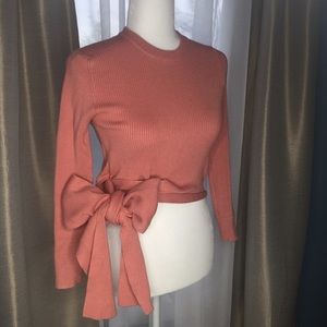 Zara long sleeve tie top